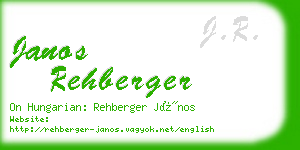 janos rehberger business card